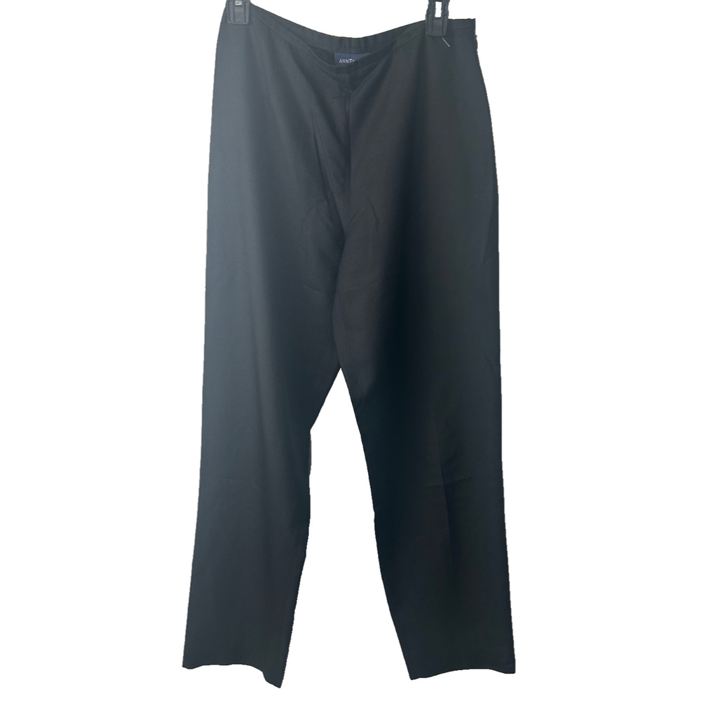 Ann Taylor 100% Silk Slacks Dress Pants Womens Size Size 6 Black Side Zip E14